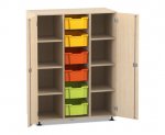 Flexeo Regalschrank PRO, 3 Reihen, 6 Boxen Gr. M, 8 Fcher, 2 Tren