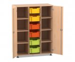 Flexeo Regalschrank PRO, 3 Reihen, 6 Boxen Gr. M, 8 Fächer, 2 Türen  (Zoom)