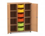 Flexeo Regalschrank PRO, 3 Reihen, 6 Boxen Gr. M, 8 Fächer, 2 Türen  (Zoom)