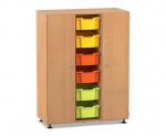 Flexeo Regalschrank PRO, 3 Reihen, 6 Boxen Gr. M, 8 Fächer, 2 Türen  (Zoom)