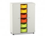 Flexeo Regalschrank PRO, 3 Reihen, 6 Boxen Gr. M, 8 Fächer, 2 Türen  (Zoom)