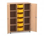 Flexeo Regalschrank PRO, 3 Reihen, 6 Boxen Gr. M, 8 Fächer, 2 Türen  (Zoom)