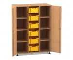 Flexeo Regalschrank PRO, 3 Reihen, 6 Boxen Gr. M, 8 Fächer, 2 Türen  (Zoom)