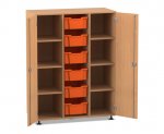Flexeo Regalschrank PRO, 3 Reihen, 6 Boxen Gr. M, 8 Fächer, 2 Türen  (Zoom)
