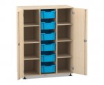 Flexeo Regalschrank PRO, 3 Reihen, 6 Boxen Gr. M, 8 Fächer, 2 Türen  (Zoom)