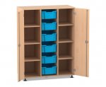 Flexeo Regalschrank PRO, 3 Reihen, 6 Boxen Gr. M, 8 Fächer, 2 Türen  (Zoom)