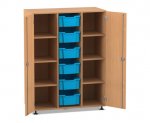 Flexeo Regalschrank PRO, 3 Reihen, 6 Boxen Gr. M, 8 Fächer, 2 Türen  (Zoom)