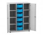 Flexeo Regalschrank PRO, 3 Reihen, 6 Boxen Gr. M, 8 Fächer, 2 Türen  (Zoom)