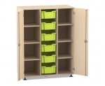 Flexeo Regalschrank PRO, 3 Reihen, 6 Boxen Gr. M, 8 Fächer, 2 Türen  (Zoom)