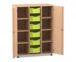 Flexeo Regalschrank PRO, 3 Reihen, 6 Boxen Gr. M, 8 Fächer, 2 Türen  (Zoom)