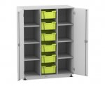 Flexeo Regalschrank PRO, 3 Reihen, 6 Boxen Gr. M, 8 Fächer, 2 Türen  (Zoom)