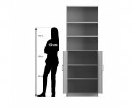 Flexeo Schrank, unten Drehtüren, oben 3 Fächer = 6 Ordnerhöhen  (Zoom)
