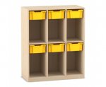 Flexeo Schulranzenregal PRO, 3 Reihen, 6 Boxen Gr. M, für 6 Schulranzen  (Zoom)