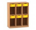 Flexeo Schulranzenregal PRO, 3 Reihen, 6 Boxen Gr. M, für 6 Schulranzen  (Zoom)