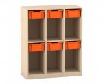 Flexeo Schulranzenregal PRO, 3 Reihen, 6 Boxen Gr. M, für 6 Schulranzen  (Zoom)