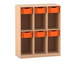 Flexeo Schulranzenregal PRO, 3 Reihen, 6 Boxen Gr. M, für 6 Schulranzen  (Zoom)