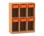 Flexeo Schulranzenregal PRO, 3 Reihen, 6 Boxen Gr. M, für 6 Schulranzen  (Zoom)