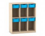 Flexeo Schulranzenregal PRO, 3 Reihen, 6 Boxen Gr. M, für 6 Schulranzen  (Zoom)