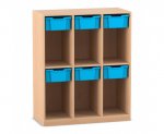 Flexeo Schulranzenregal PRO, 3 Reihen, 6 Boxen Gr. M, für 6 Schulranzen  (Zoom)