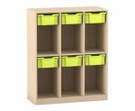 Flexeo Schulranzenregal PRO, 3 Reihen, 6 Boxen Gr. M, für 6 Schulranzen  (Zoom)