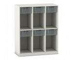 Flexeo Schulranzenregal PRO, 3 Reihen, 6 Boxen Gr. M, für 6 Schulranzen  (Zoom)