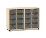Flexeo Regal PRO, 4 Reihen, 16 Boxen Gr. M  (Zoom)