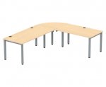 Flexeo Schreibtisch (Breite 140 cm) mit Anbau und Viertelkreis Schreibtisch (Breite 140 cm) 2 (Zoom)