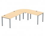 Flexeo Schreibtisch (Breite 120 cm) mit Anbau und Viertelkreis