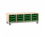 Flexeo Regal PRO, Stahlrahmen, 4 Reihen, 12 Boxen Gr. S  (Zoom)