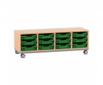 Flexeo Regal PRO, Stahlrahmen, 4 Reihen, 12 Boxen Gr. S  (Zoom)