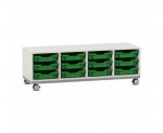 Flexeo Regal PRO, Stahlrahmen, 4 Reihen, 12 Boxen Gr. S  (Zoom)