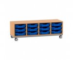 Flexeo Regal PRO, Stahlrahmen, 4 Reihen, 12 Boxen Gr. S  (Zoom)