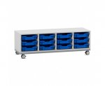 Flexeo Regal PRO, Stahlrahmen, 4 Reihen, 12 Boxen Gr. S  (Zoom)