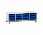 Flexeo Regal PRO, Stahlrahmen, 4 Reihen, 12 Boxen Gr. S  (Zoom)