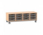 Flexeo Regal PRO, Stahlrahmen, 4 Reihen, 12 Boxen Gr. S  (Zoom)