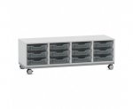 Flexeo Regal PRO, Stahlrahmen, 4 Reihen, 12 Boxen Gr. S  (Zoom)