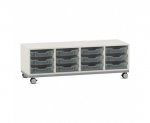Flexeo Regal PRO, Stahlrahmen, 4 Reihen, 12 Boxen Gr. S  (Zoom)