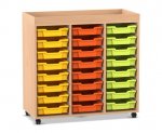 Flexeo Regal PRO, 3 Reihen, 24 Boxen Gr. S, Aufkantung  (Zoom)