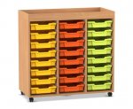 Flexeo Regal PRO, 3 Reihen, 24 Boxen Gr. S, Aufkantung  (Zoom)