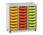 Flexeo Regal PRO, 3 Reihen, 24 Boxen Gr. S, Aufkantung  (Zoom)