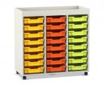 Flexeo Regal PRO, 3 Reihen, 24 Boxen Gr. S, Aufkantung  (Zoom)