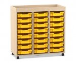 Flexeo Regal PRO, 3 Reihen, 24 Boxen Gr. S, Aufkantung  (Zoom)