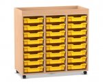 Flexeo Regal PRO, 3 Reihen, 24 Boxen Gr. S, Aufkantung  (Zoom)