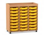 Flexeo Regal PRO, 3 Reihen, 24 Boxen Gr. S, Aufkantung  (Zoom)