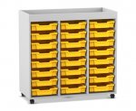 Flexeo Regal PRO, 3 Reihen, 24 Boxen Gr. S, Aufkantung  (Zoom)
