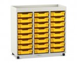 Flexeo Regal PRO, 3 Reihen, 24 Boxen Gr. S, Aufkantung  (Zoom)