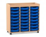 Flexeo Regal PRO, 3 Reihen, 24 Boxen Gr. S, Aufkantung  (Zoom)