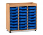 Flexeo Regal PRO, 3 Reihen, 24 Boxen Gr. S, Aufkantung  (Zoom)