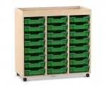 Flexeo Regal PRO, 3 Reihen, 24 Boxen Gr. S, Aufkantung  (Zoom)