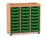 Flexeo Regal PRO, 3 Reihen, 24 Boxen Gr. S, Aufkantung  (Zoom)